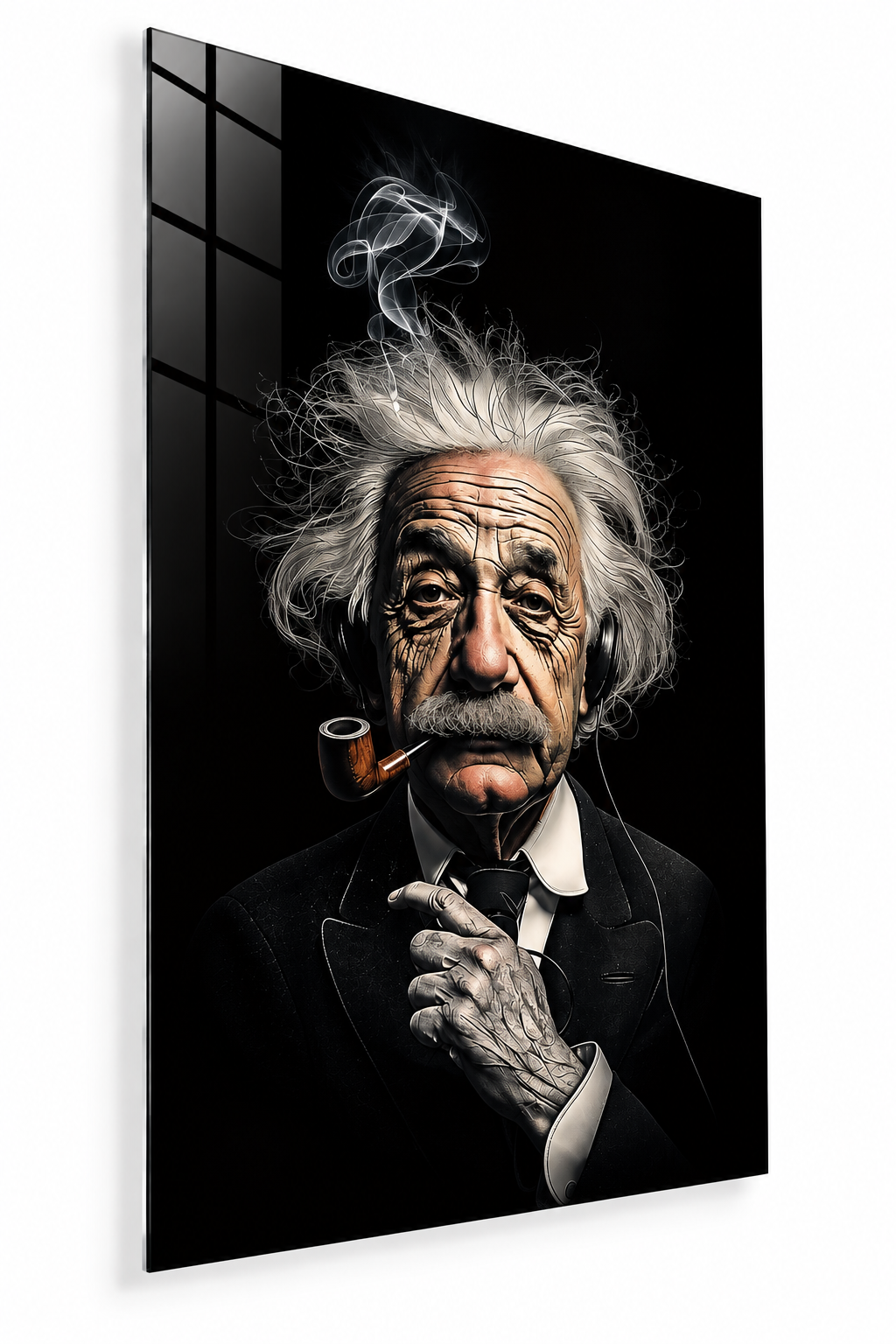 Einstein Portresi Cam Tablo